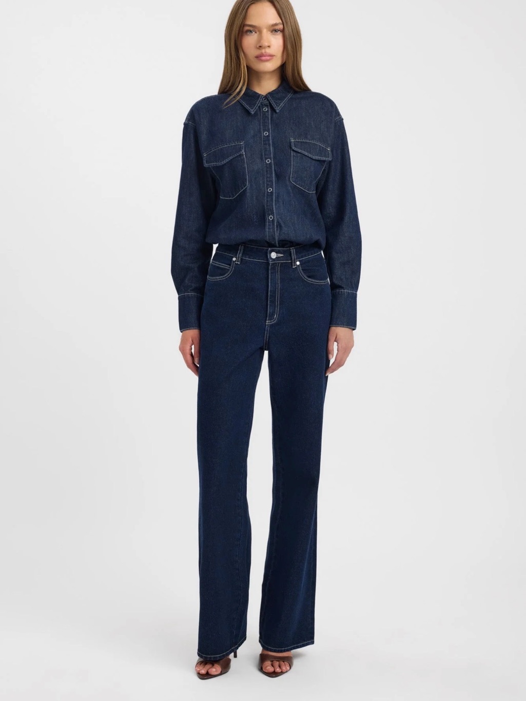 Kookai Dark Navy Indigo Shirt — image 2 of 5